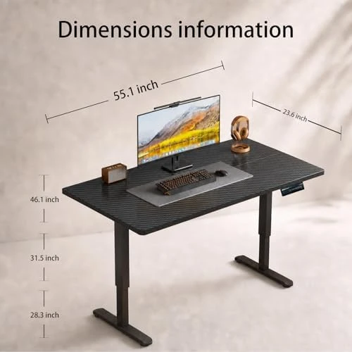 Electric Standing Desk, Malacca Solid Wood — Standing Desk, Plyosdey