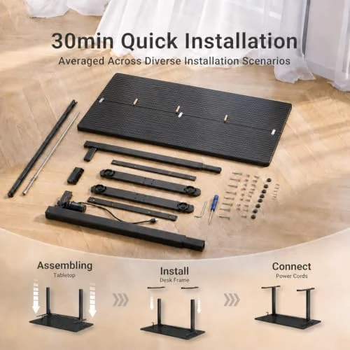 Electric Standing Desk, Malacca Solid Wood — Standing Desk, Plyosdey