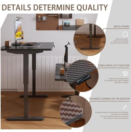 Electric Standing Desk, Malacca Solid Wood — Standing Desk, Plyosdey