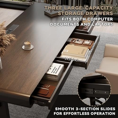 Electric Standing Desk with 3 Drawers — Standing Desk, Dongge