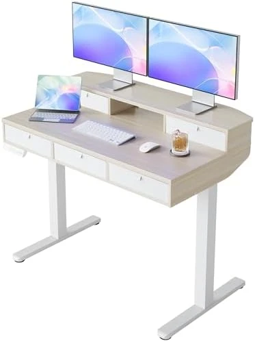 Electric Standing Desk with Drawers — Standing Desk, HUANUO