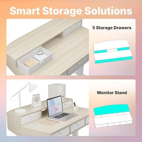 Electric Standing Desk with Drawers — Standing Desk, HUANUO