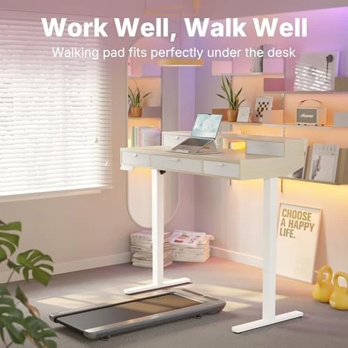 Electric Standing Desk with Drawers — Standing Desk, HUANUO