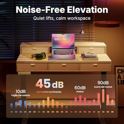 Electric Standing Desk with Drawers — Standing Desk, HUANUO