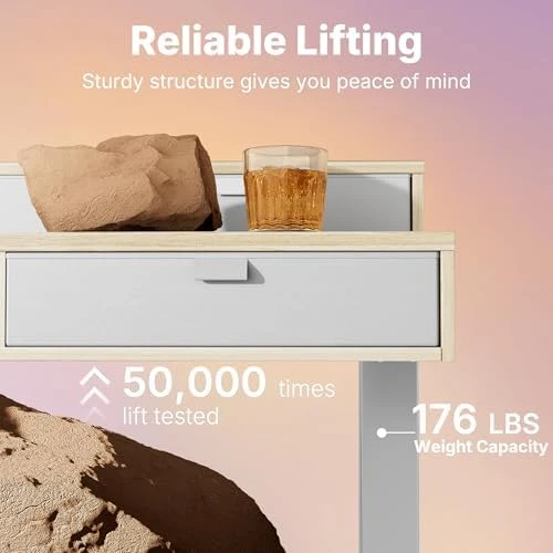 Electric Standing Desk with Drawers — Standing Desk, HUANUO