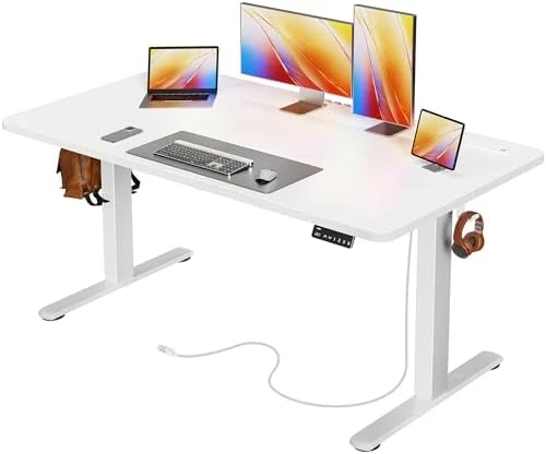 Electric Standing Desk with Power Outlets and USB-C Port — Standing Desk, Huuger