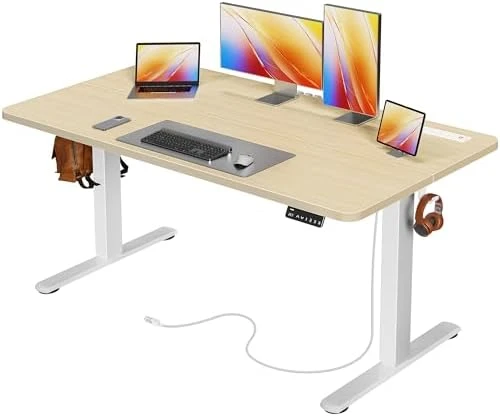 Electric Standing Desk with Power Outlets and USB-C Port — Standing Desk, Huuger