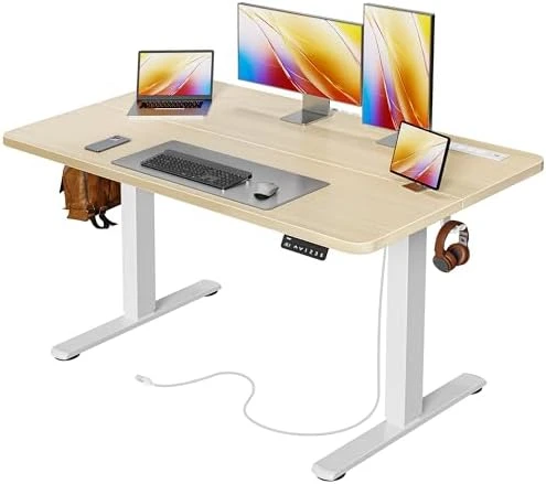 Electric Standing Desk with Power Outlets and USB-C Port — Standing Desk, Huuger