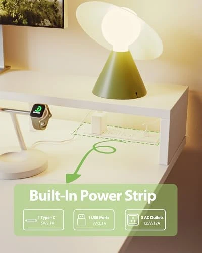 Electric Standing Desk with Shelf, Power Outlets & LED — Standing Desk, Agilestic