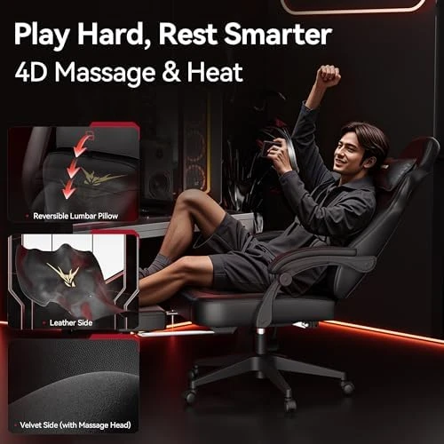 Ergonomic Gaming Chair with Massage and Heat — Smart Chairs, QXC