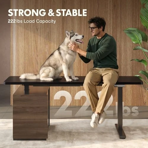 Executive Standing Desk with Drawers & CPU Holder — Standing Desk, FLEXISPOT