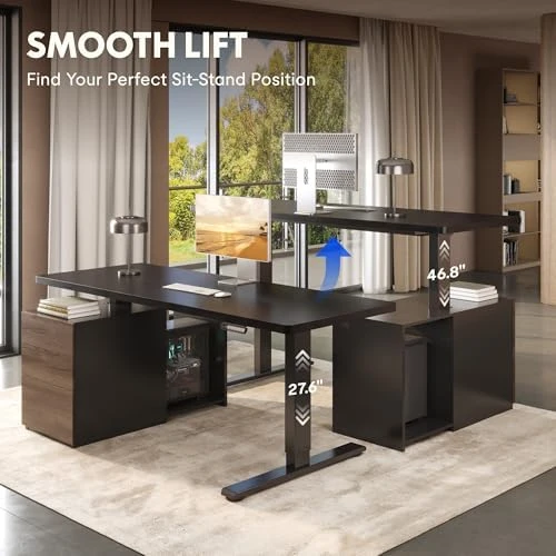 Executive Standing Desk with Drawers & CPU Holder — Standing Desk, FLEXISPOT