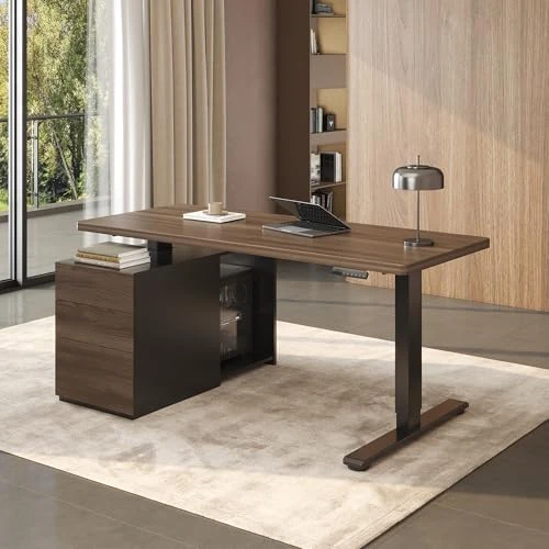 Executive Standing Desk with Drawers & CPU Holder — Standing Desk, FLEXISPOT