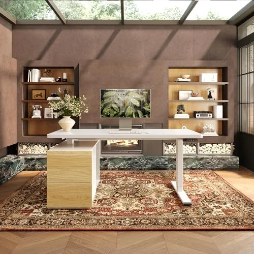 Executive Standing Desk with Drawers & CPU Holder — Standing Desk, FLEXISPOT