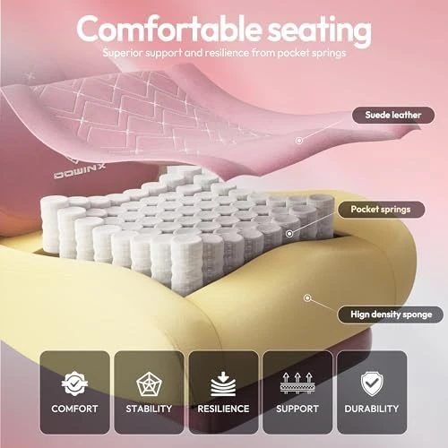 Fabric Gaming Chair with Heated Massage Lumbar Support — Massage Chairs, Dowinx