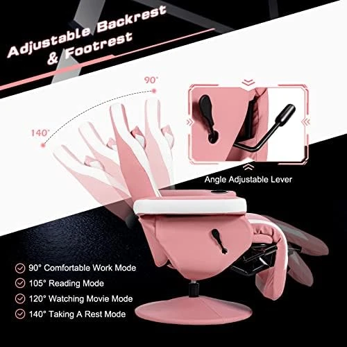 Gaming Chair with Footrest, Massage — Massage Chairs, GYMAX