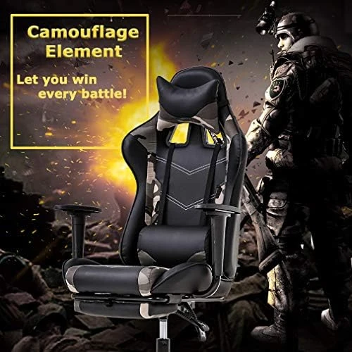 Gaming Chair with Massage, Reclining, and Footrest — Massage Chairs, BestOffice