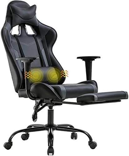 Gaming Chair with Massage, Reclining, and Footrest — Massage Chairs, BestOffice