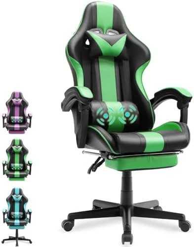 Gaming Computer Chair with Footrest and Lumbar Support — Smart Chairs, Huracan