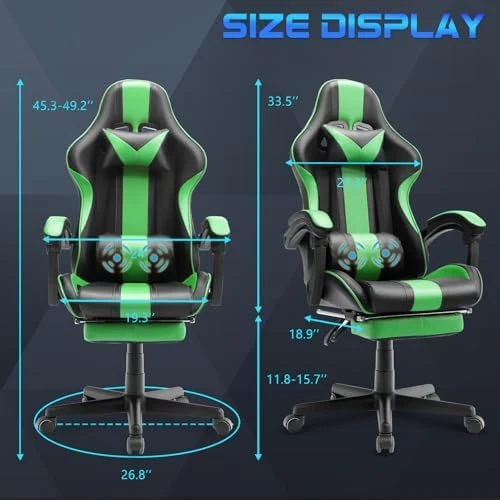 Gaming Computer Chair with Footrest and Lumbar Support — Smart Chairs, Huracan