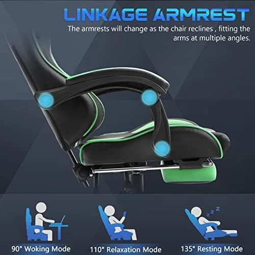 Gaming Computer Chair with Footrest and Lumbar Support — Smart Chairs, Huracan