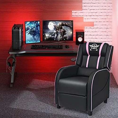 Gaming Recliner Chair with Massage and Footrest — Massage Chairs, Giantex
