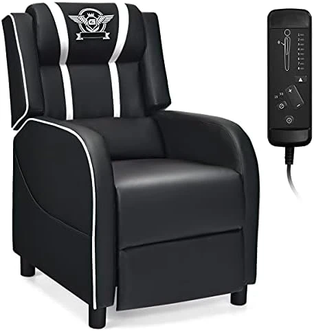 Gaming Recliner Chair with Massage and Footrest — Massage Chairs, Giantex