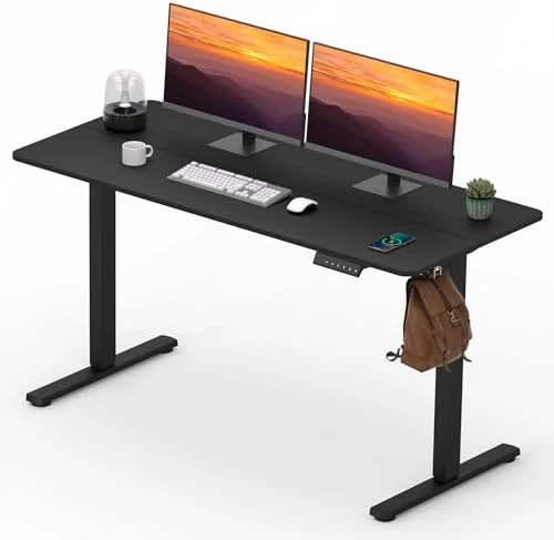 Large Height Adjustable Standing Desk with Cable Management — Standing Desk, FitStand