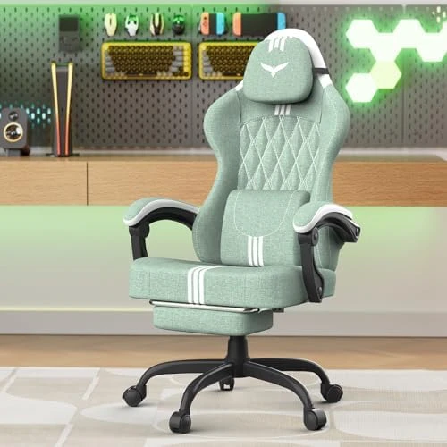 Linen Fabric Ergonomic Gaming Chair with Pocket Spring Cushion — Smart Chairs, Soontrans