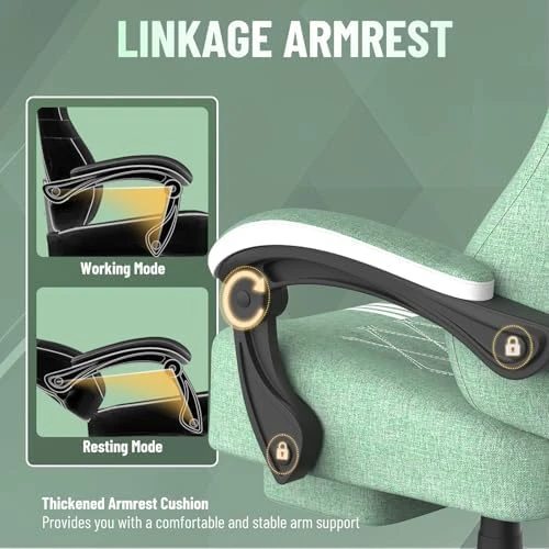 Linen Fabric Ergonomic Gaming Chair with Pocket Spring Cushion — Smart Chairs, Soontrans