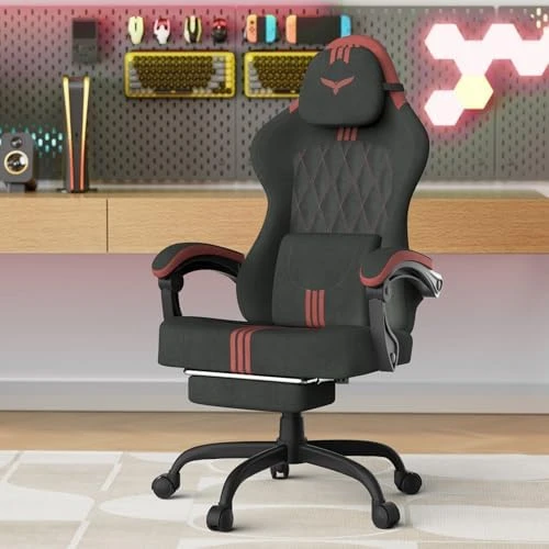 Linen Fabric Ergonomic Gaming Chair with Pocket Spring Cushion — Smart Chairs, Soontrans