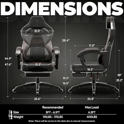 PU Leather Gaming Chair with Footrest — Smart Chairs, Dowinx