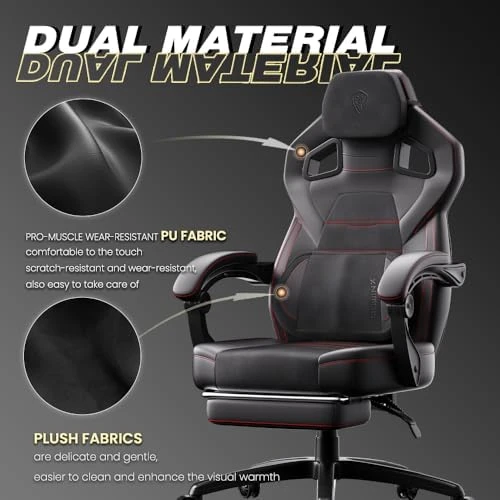 PU Leather Gaming Chair with Footrest — Smart Chairs, Dowinx