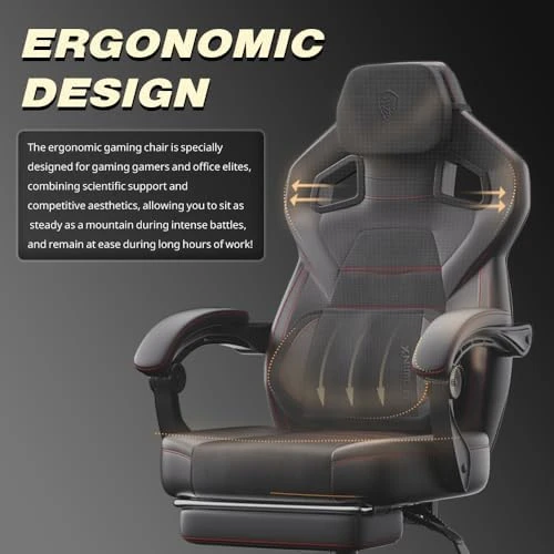 PU Leather Gaming Chair with Footrest — Smart Chairs, Dowinx