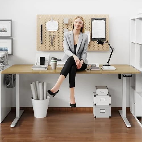 Standing Desk, 71x31 Inch Height Adjustable Electric Sit Stand Desk, Ergonomic Rising Computer Table, Modern Lift Gaming... — Standing Desk, Shintenchi