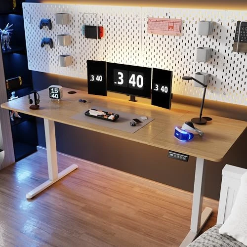 Standing Desk, 71x31 Inch Height Adjustable Electric Sit Stand Desk, Ergonomic Rising Computer Table, Modern Lift Gaming... — Standing Desk, Shintenchi