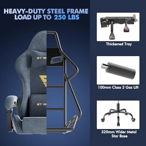 Velvet Fabric Gaming Chair with Footrest — Smart Chairs, Soontrans