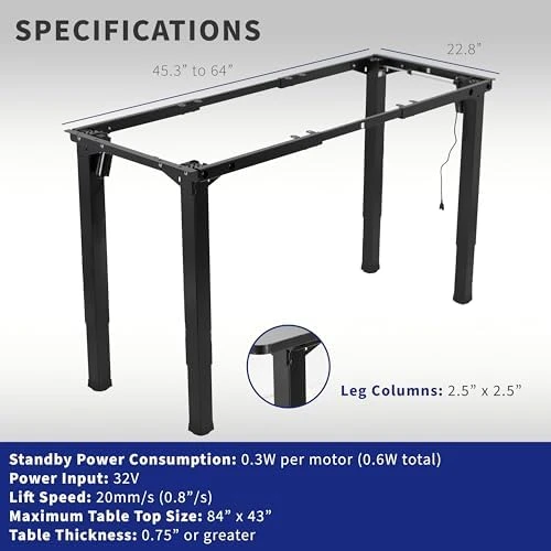 Electric 4-Leg Dual Motor Standing Desk Frame — Standing Desk, VIVO
