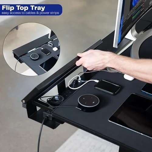 Electric Standing Adjustable Gaming Desk with Hidden Cable Trays — Standing Desk, VIVO