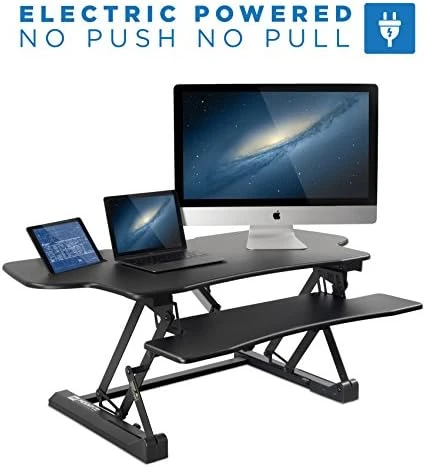 Electric Standing Desk Converter for Dual Monitors — Standing Desk, Mount-It!