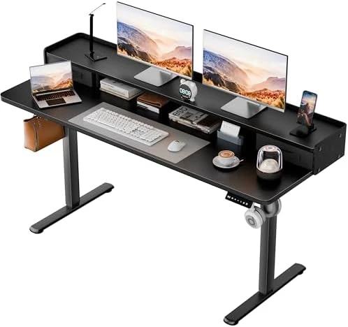 Electric Standing Desk with 2 Drawers, Adjustable Height Computer Desk with Storage — Standing Desk, Homall
