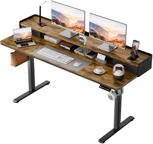 Electric Standing Desk with 2 Drawers, Adjustable Height Computer Desk with Storage — Standing Desk, Homall
