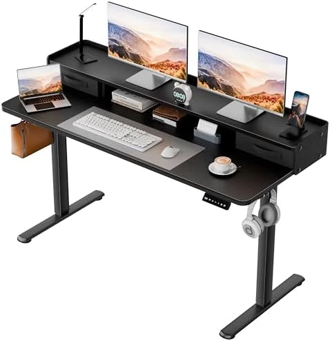 Electric Standing Desk with 2 Drawers, Adjustable Height Computer Desk with Storage — Standing Desk, Homall