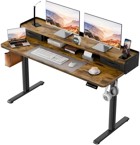 Electric Standing Desk with 2 Drawers, Adjustable Height Computer Desk with Storage — Standing Desk, Homall