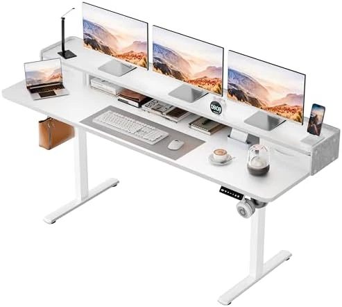 Electric Standing Desk with 2 Drawers, Adjustable Height Computer Desk with Storage — Standing Desk, Homall