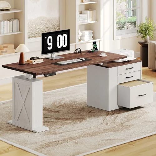 Electric Standing Desk with Drawers — Standing Desk, Homiflex