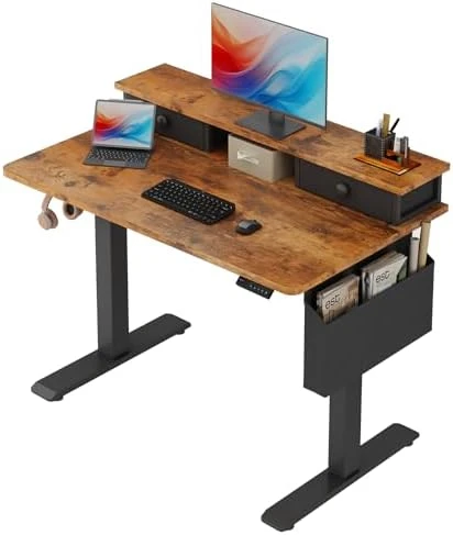 Electric Standing Desk with Storage Drawers — Standing Desk, KLUVIS