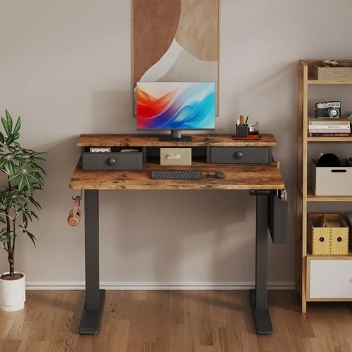 Electric Standing Desk with Storage Drawers — Standing Desk, KLUVIS