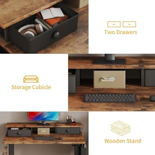 Electric Standing Desk with Storage Drawers — Standing Desk, KLUVIS