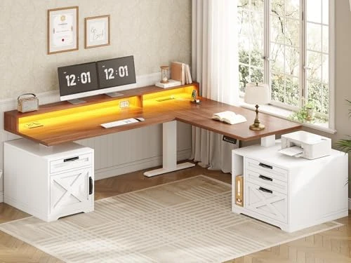 Farmhouse L Shaped Standing Desk — Standing Desk, SEDETA
